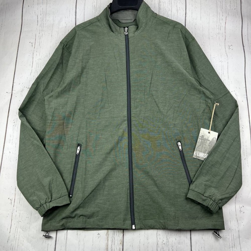 LinkSoul‎ Golf Medium Full Zipped Jacket Green Men New